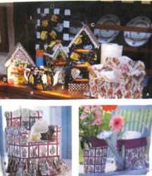 9825 FURNITURE, BIRDHOUSE TISSUE BOX COVER, T COZY PATTERN